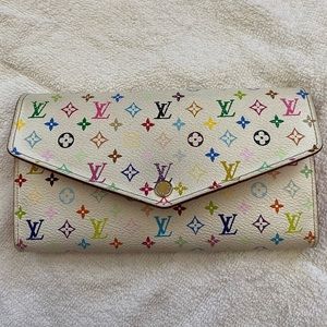 Louis Vuitton Multicolor White Sarah Wallet